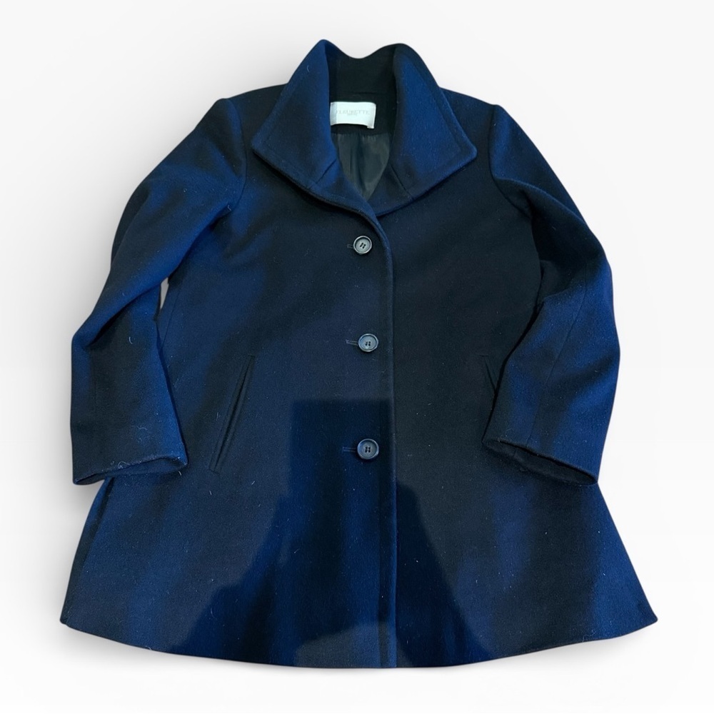 FLEURETTE Wool Coat Loro Piana women’s size 4 black overcoat